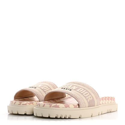 Christian Dior Micro PDP Cotton Houndstooth Embroidered Dway 10mm Slide Sandals 36 Rose De Ven 4 of 11
