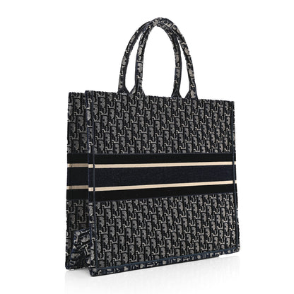 Christian Dior Oblique Velvet Book Tote Blue Multicolor 3 of 12