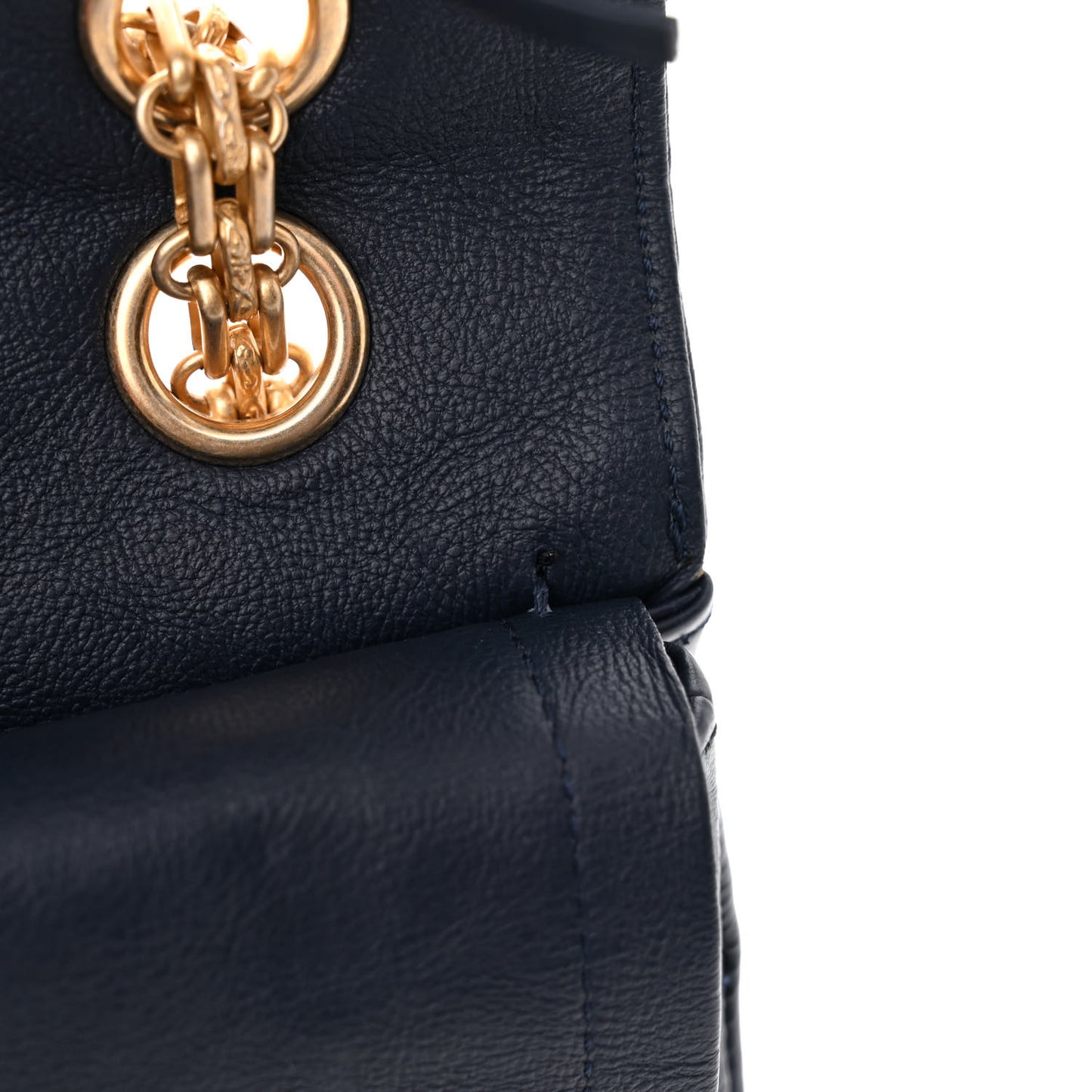 Crumpled Calfskin Chevron Quilted 2.55 Reissue 226 Navy Blue