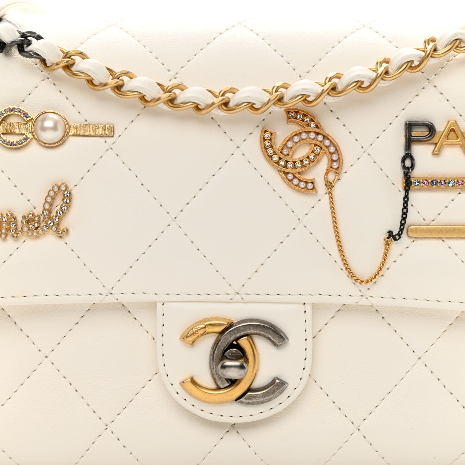 Chanel Lambskin Quilted Small Coco Clips Single Flap White 8 of 10