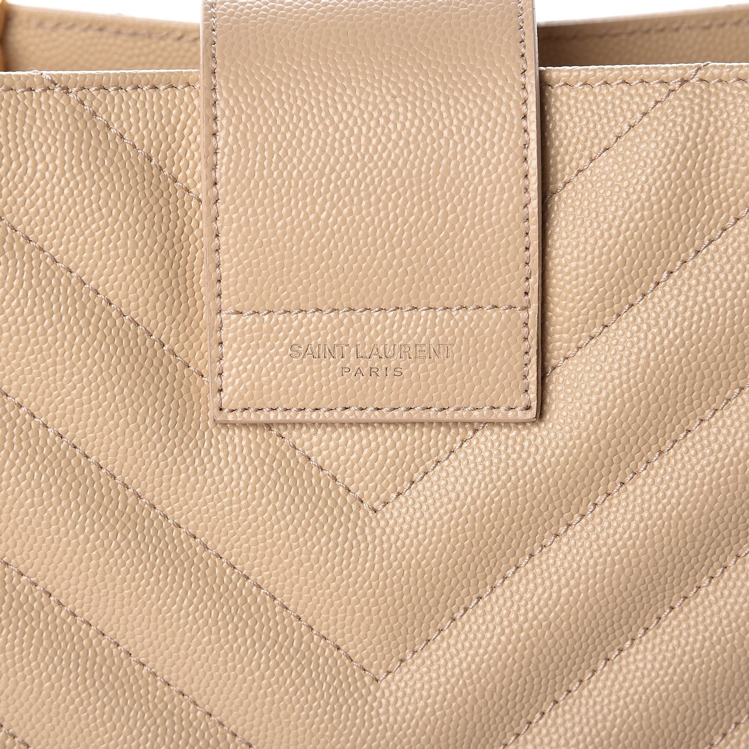 Saint Laurent Grain De Poudre Matelasse Chevron Monogram Shopping Bag Nude Powder 8 of 18