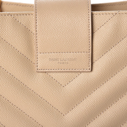 Saint Laurent Grain De Poudre Matelasse Chevron Monogram Shopping Bag Nude Powder 8 of 18