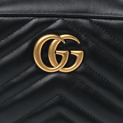 Gucci Calfskin Matelasse Mini GG Marmont Chain Shoulder Bag Black 6 of 6