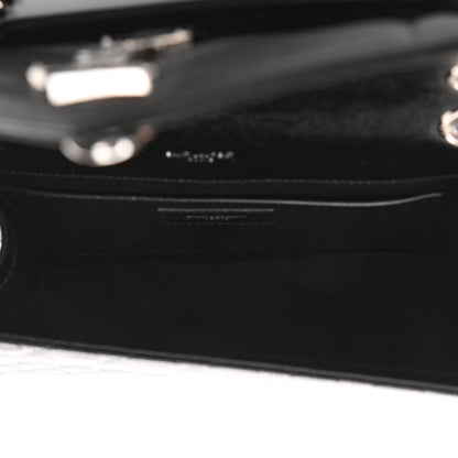 Saint Laurent Grain De Poudre Textured Mixed Matelasse Triquilt Medium Monogram Satchel Black 5 of 10