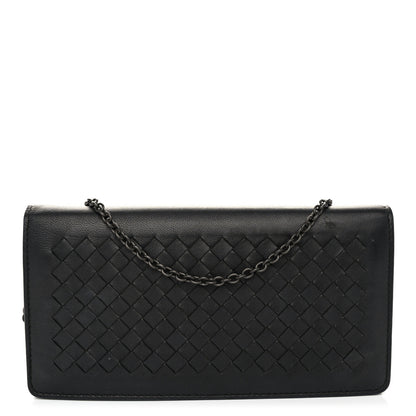 Bottega Veneta Nappa Intrecciato Continental Wallet on Chain Black 1 of 13