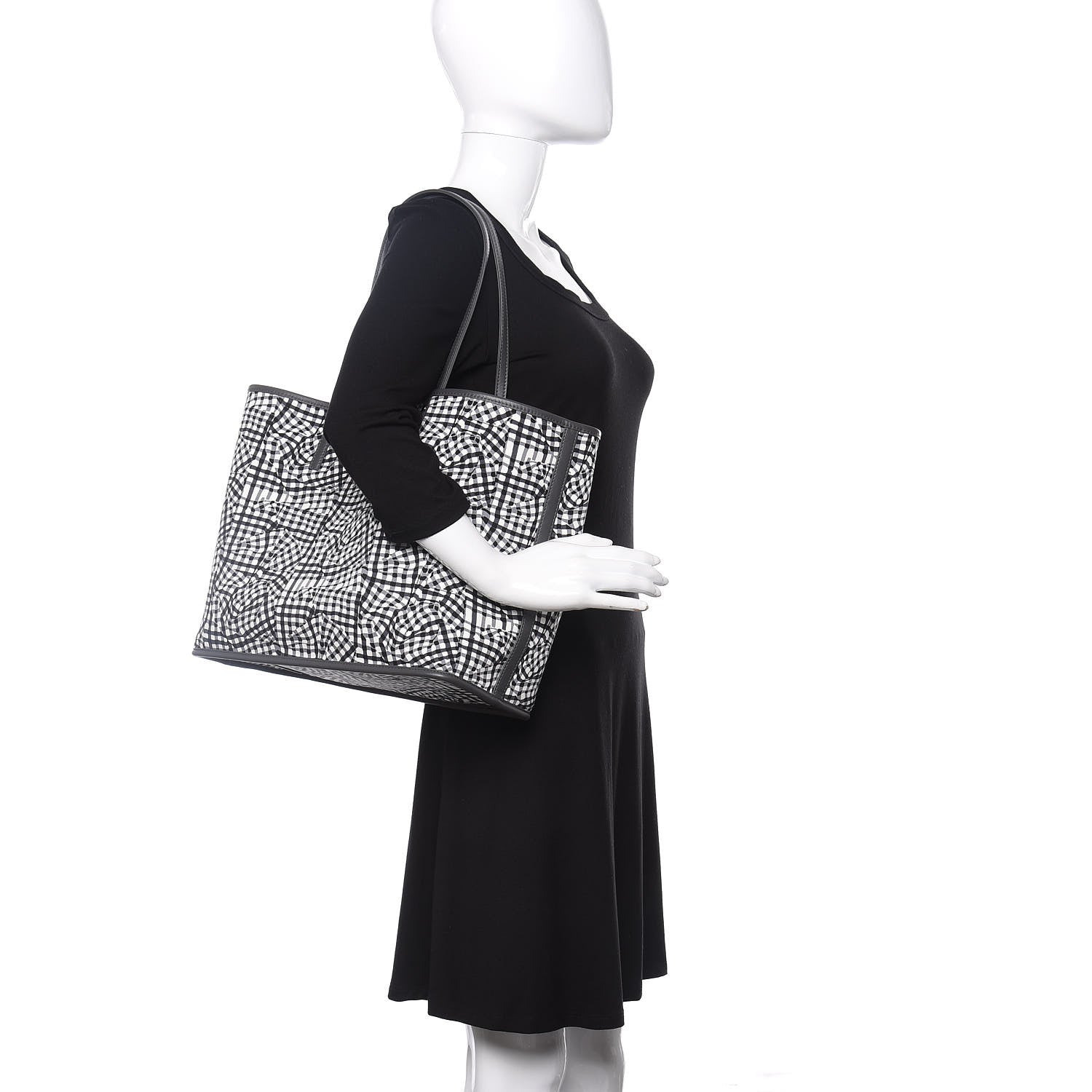 MCM Visetos Medium Reversible Shopper Tote Phantom Grey 2 of 14