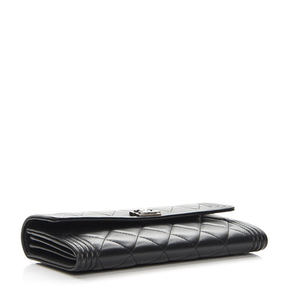 Chanel Lambskin Quilted Boy Flap Wallet Black 4 of 9