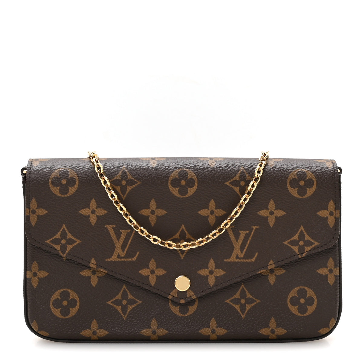 Louis Vuitton Monogram Pochette Felicie Chain Wallet Fuchsia 1 of 11