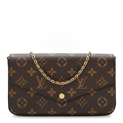 Louis Vuitton Monogram Pochette Felicie Chain Wallet Fuchsia 1 of 11