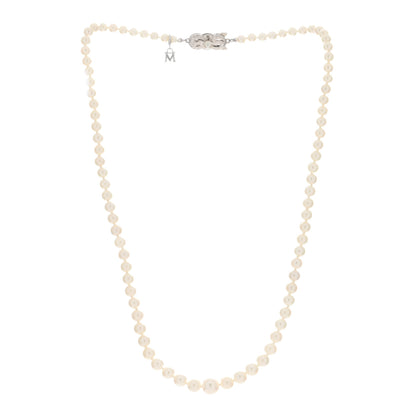 Mikimoto 18K White Gold Akoya Pearl Graduated Strand Necklace and Earring Set 3 of 10