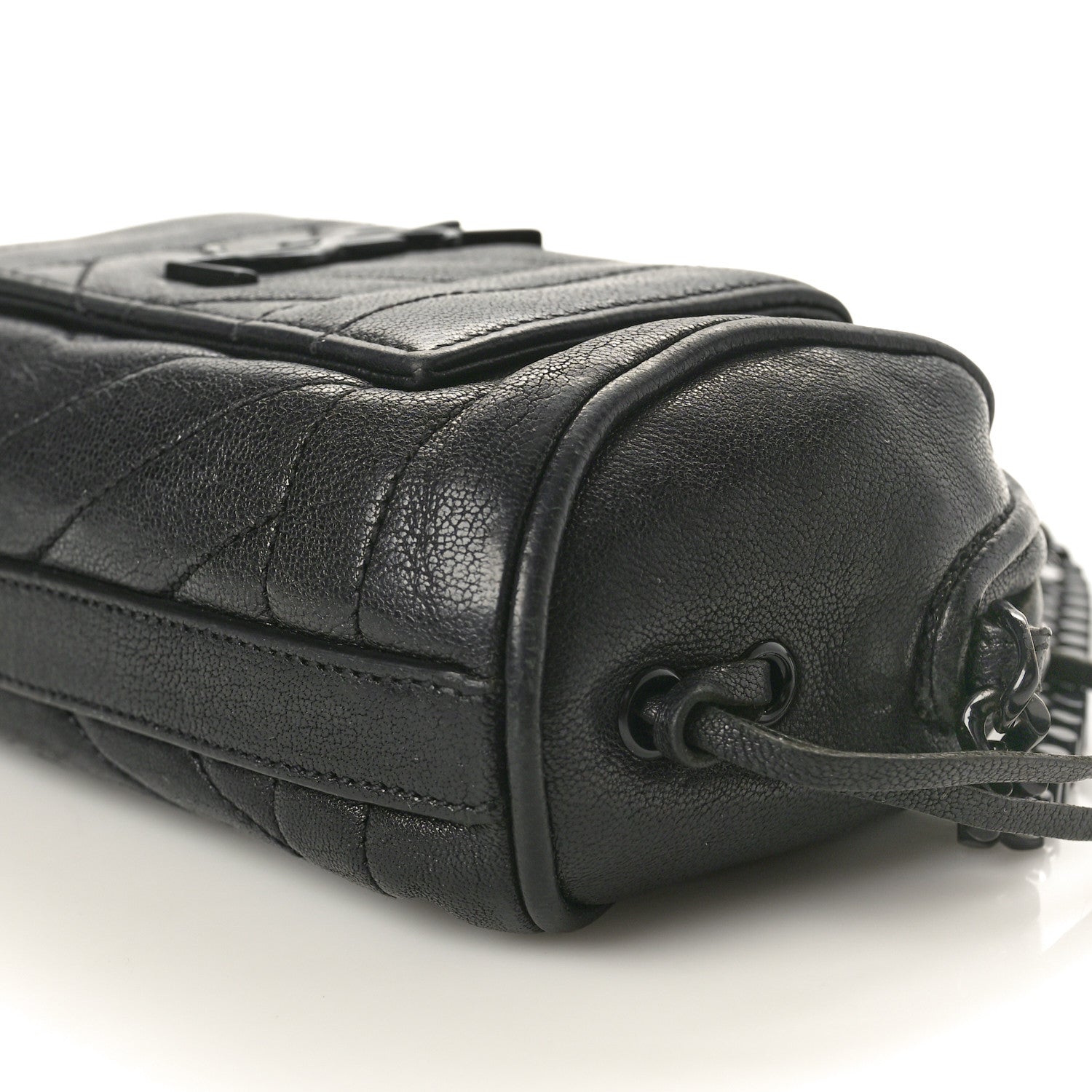 Saint Laurent Sheepskin Matelasse Monogram Monochrome East West Rider Bag Black 10 of 10