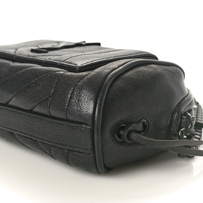 Saint Laurent Sheepskin Matelasse Monogram Monochrome East West Rider Bag Black 10 of 10