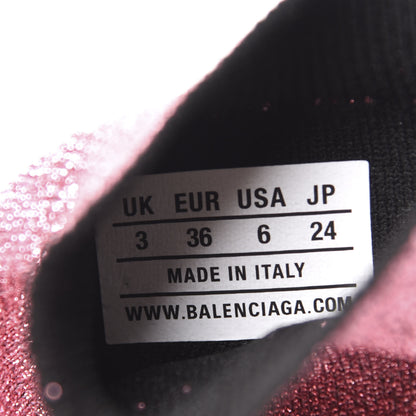 Balenciaga Laminated Knit Bi-Color Sole Womens Speed Sneakers 36 Pink White Black 9 of 11