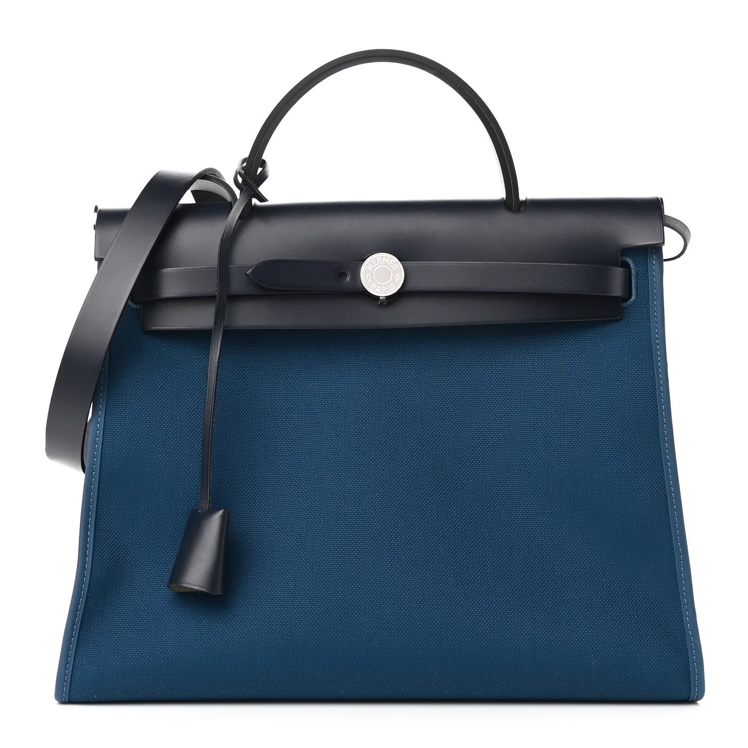 Hermes Military Toile Vache Hunter Herbag Zip PM 31 Deep Bleu Bleu Indigo 3 of 10