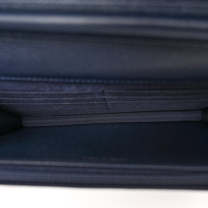 Chanel Grained Calfskin Quilted CC Box Wallet On Chain WOC Navy 5 of 12