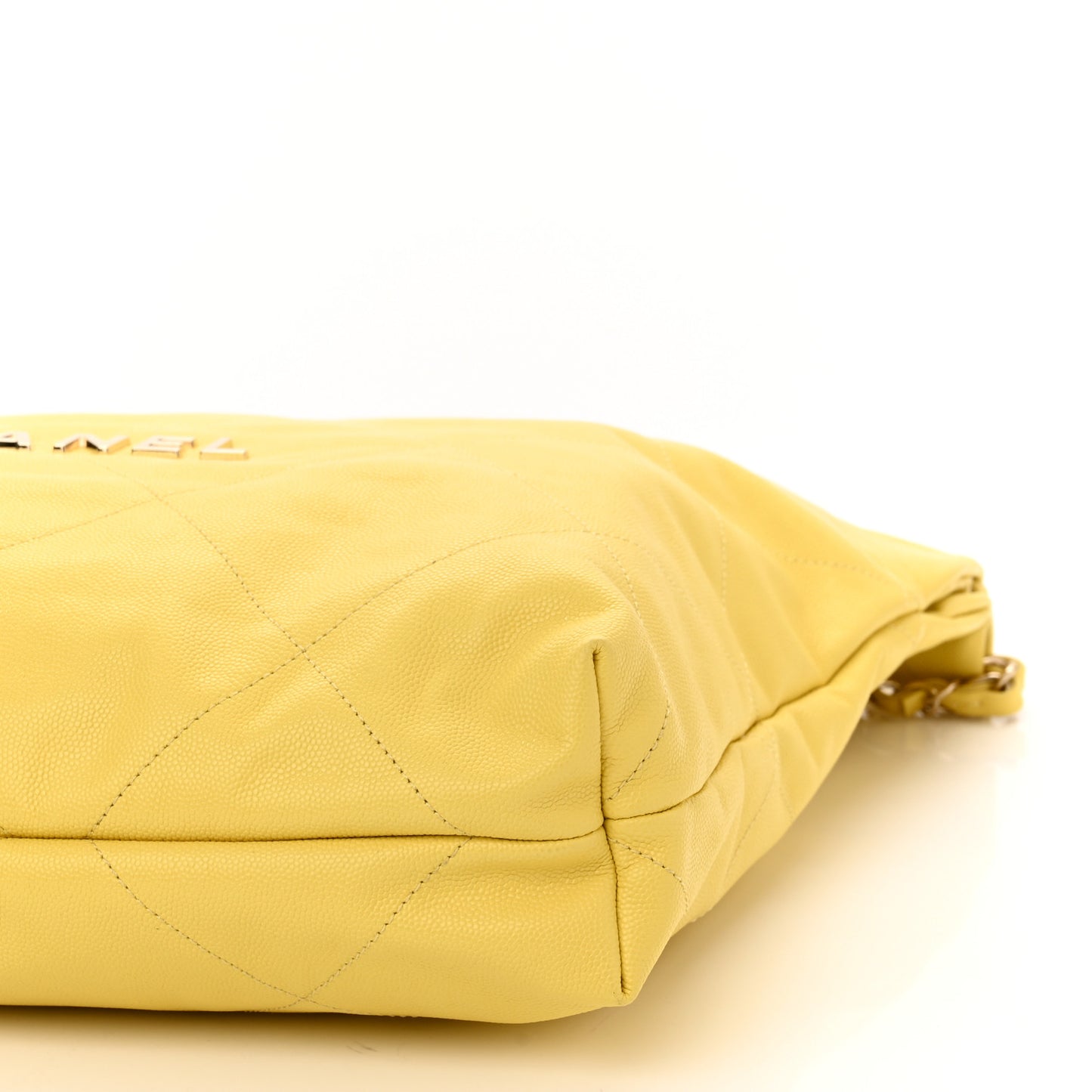 Shiny Caviar Quilted Chanel 22 Yellow