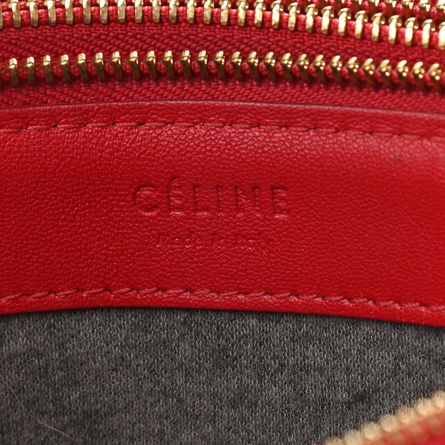 Celine Lambskin Large Trio Crossbody Bag Red 8 of 15