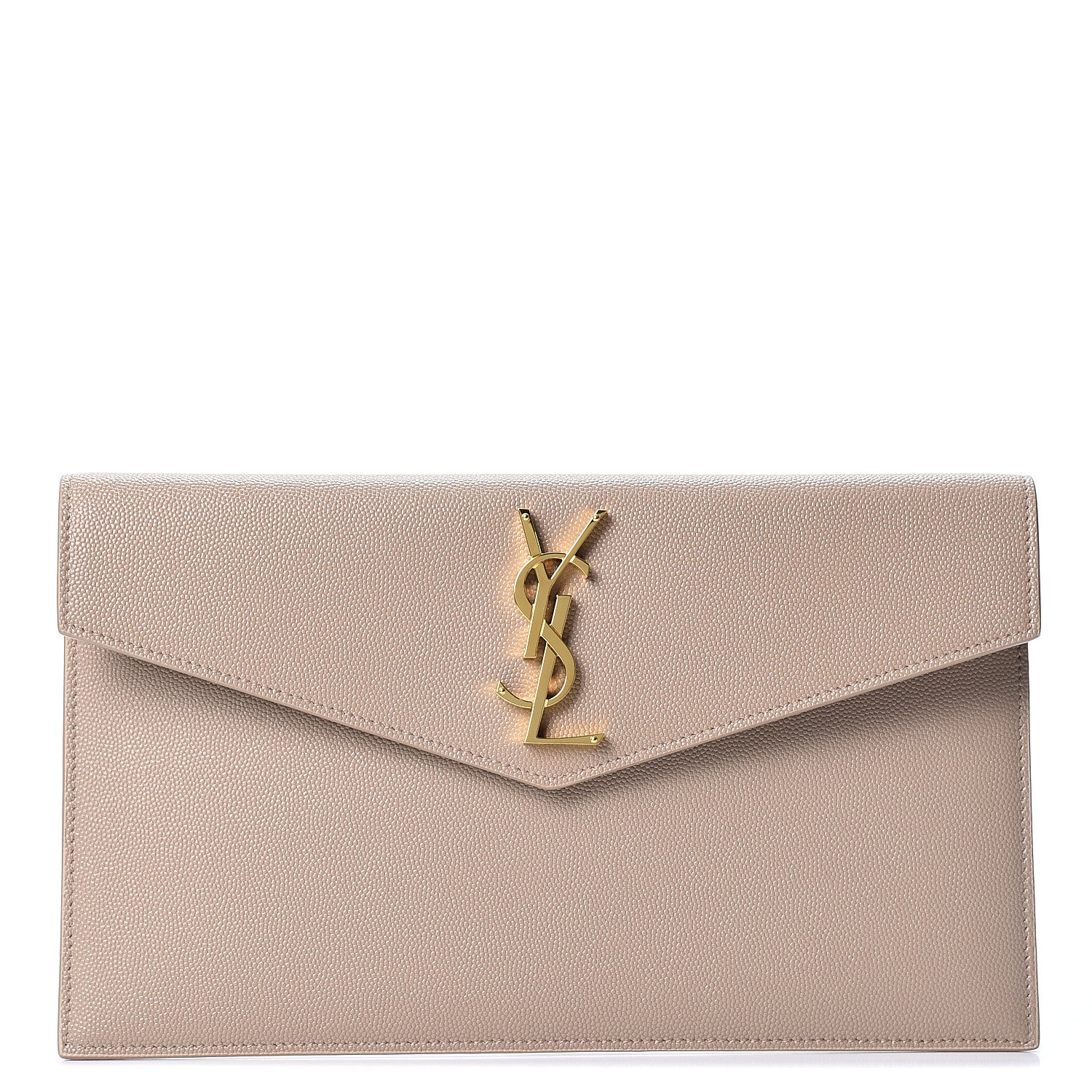 Saint Laurent Grain De Poudre Uptown Pouch Dark Beige 1 of 9