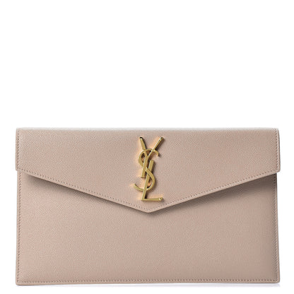 Saint Laurent Grain De Poudre Uptown Pouch Dark Beige 1 of 9