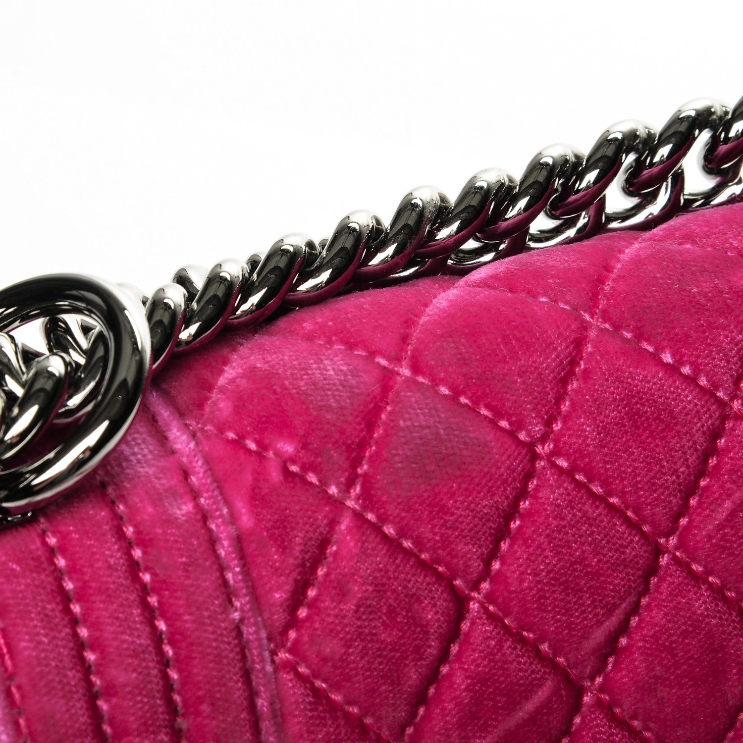 Chanel Velvet Quilted Medium Boy Flap Fuchsia 9 of 11