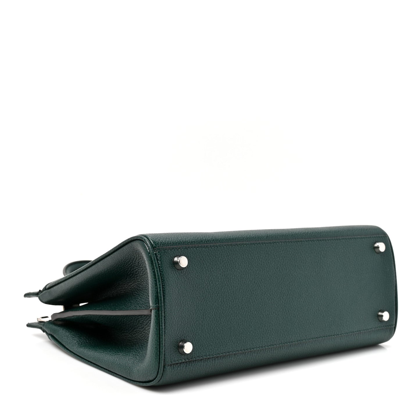 Grainy Calfskin Small Zumi Top Handle Bag Vintage Green