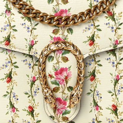 Gucci Calfskin Floral Print Mini Dionysus Chain Wallet Ivory Pink 7 of 9