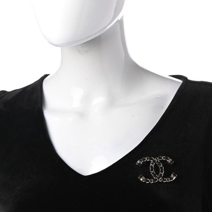 Chanel Lambskin Chain CC Brooch Black Gold 2 of 6
