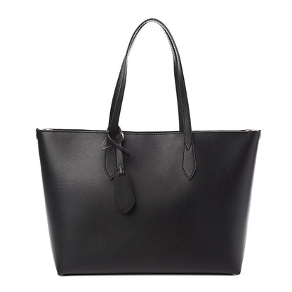 Burberry Grainy Calfskin Haymarket Colours Check Medium Zip Tote Black 1 of 10