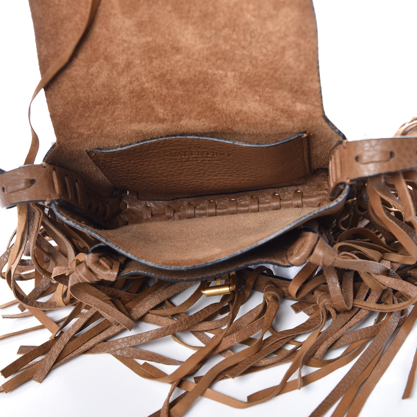 Pebbled Calfskin Small C Rockee Fringe Shoulder Bag Light Cuir