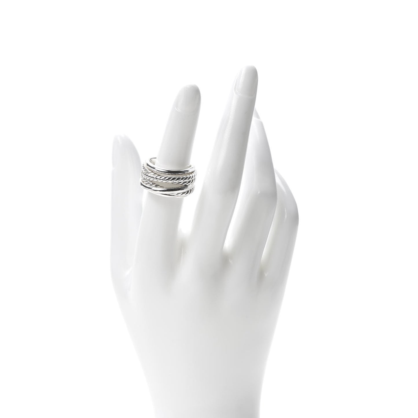 Sterling Silver 15mm Narrow Crossover Cable Ring 54 6.75