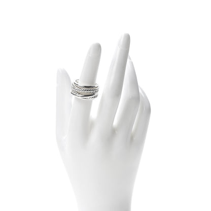 David Yurman Sterling Silver 15mm Narrow Crossover Cable Ring 54 6.75 2 of 5