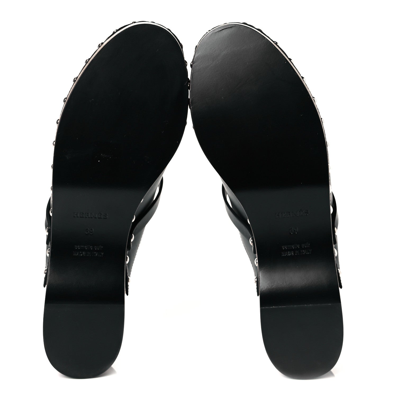 Hermes Calfskin Carlotta Mules 39 Black 6 of 11
