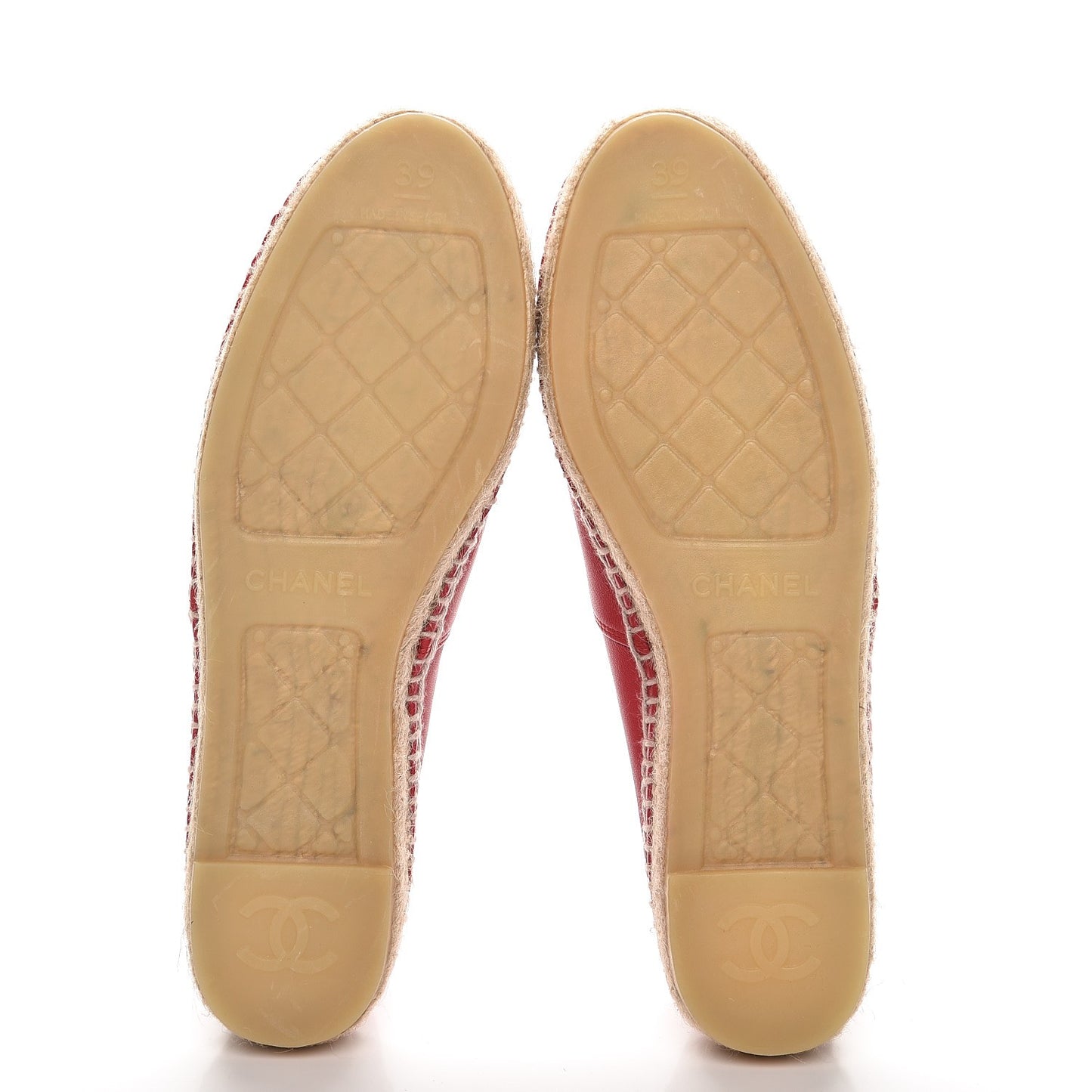 Lambskin CC Espadrilles 39 Red