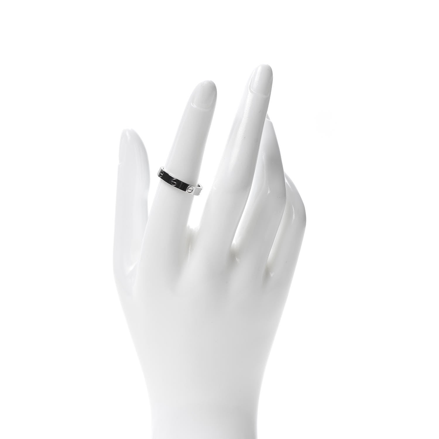 Cartier 18K White Gold 3.5mm LOVE Wedding Band Ring 54 6.75 2 of 6