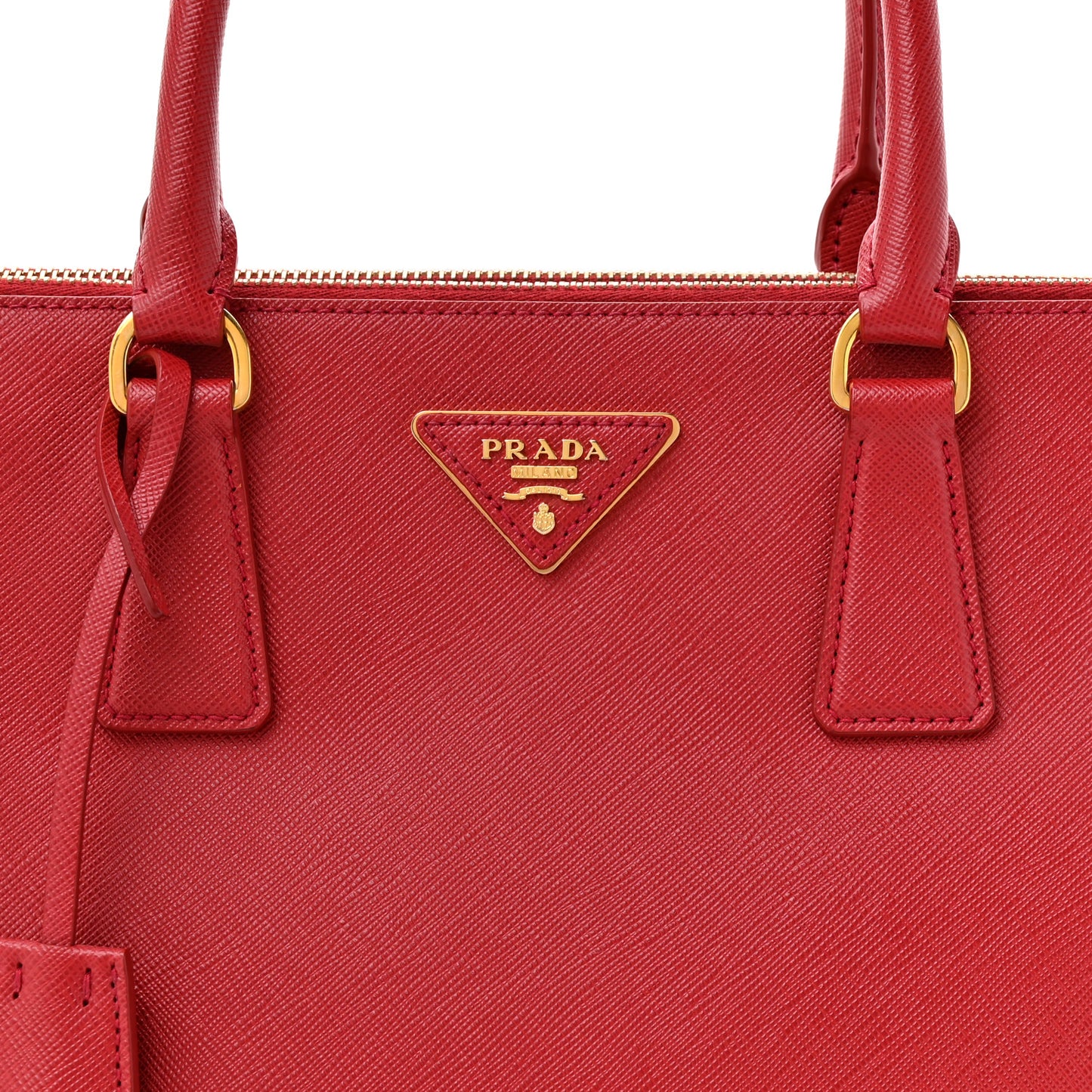 Saffiano Lux Large Galleria Double Zip Tote Fuoco