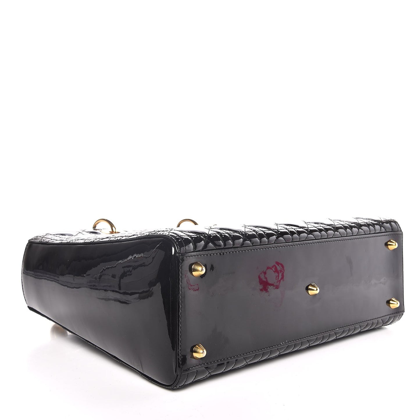 Patent Cannage Large Lady Dior Black