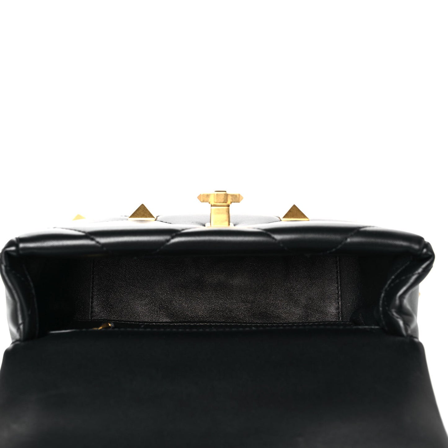 Nappa Medium Roman Stud Shoulder Bag Black