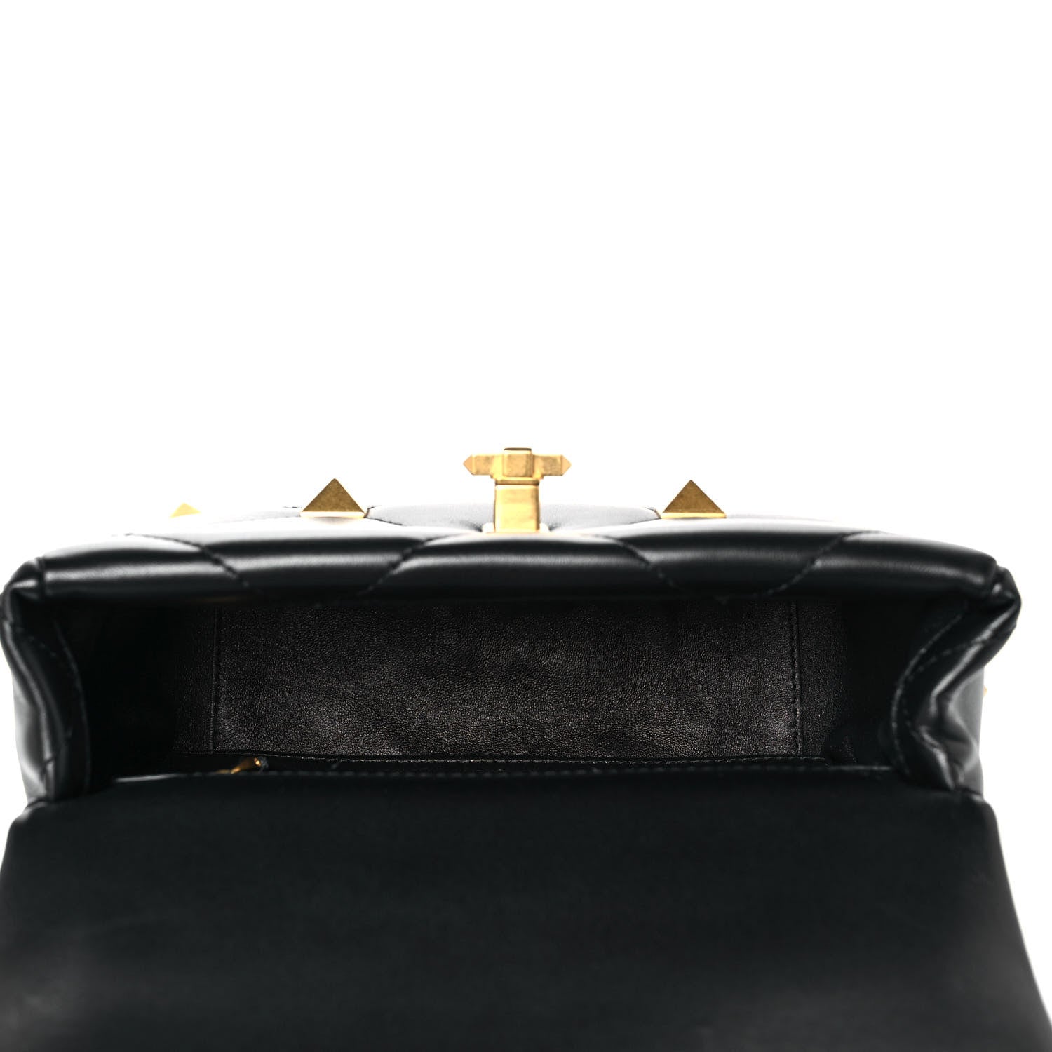 Valentino Garavani Nappa Medium Roman Stud Shoulder Bag Black 5 of 8