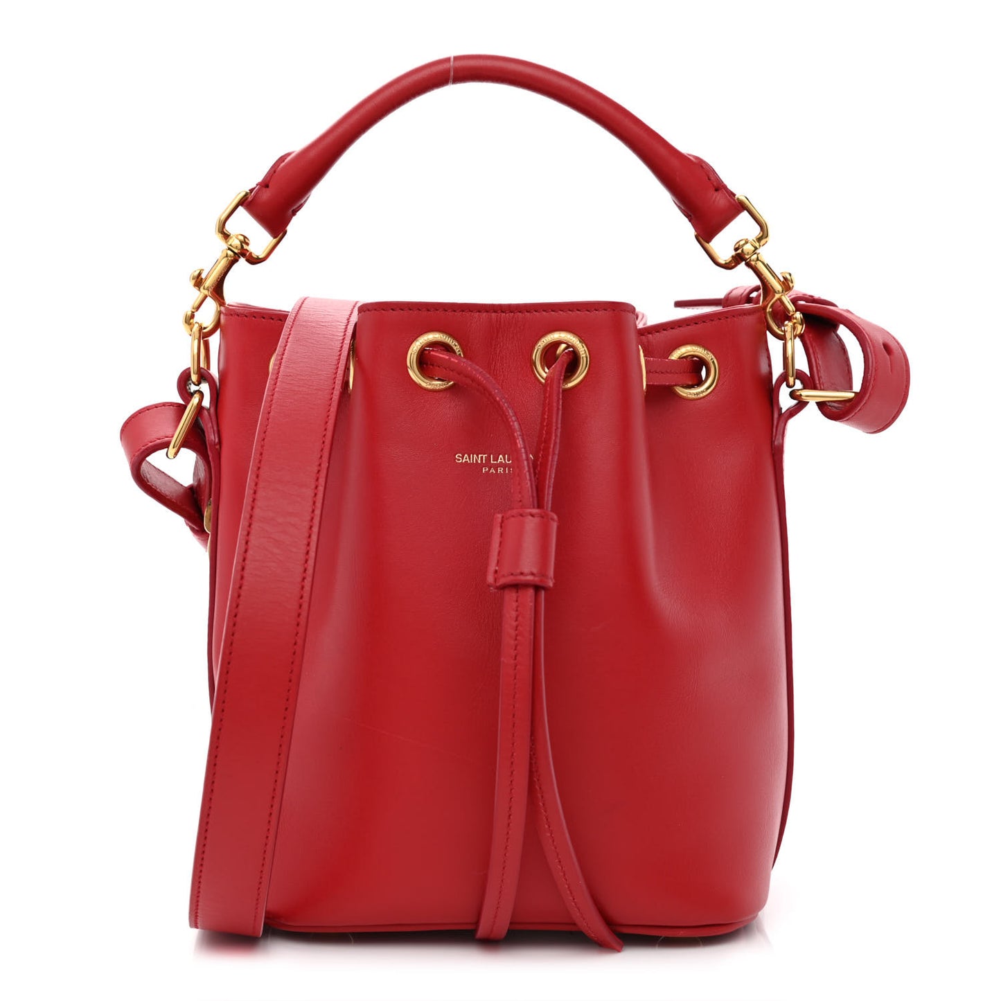 Calfskin Small Emmanuelle Bucket Bag Vermillion