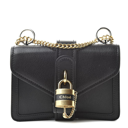 Chloe Shiny Goatskin Calfskin Aby Chain Shoulder Bag Black 1 of 12