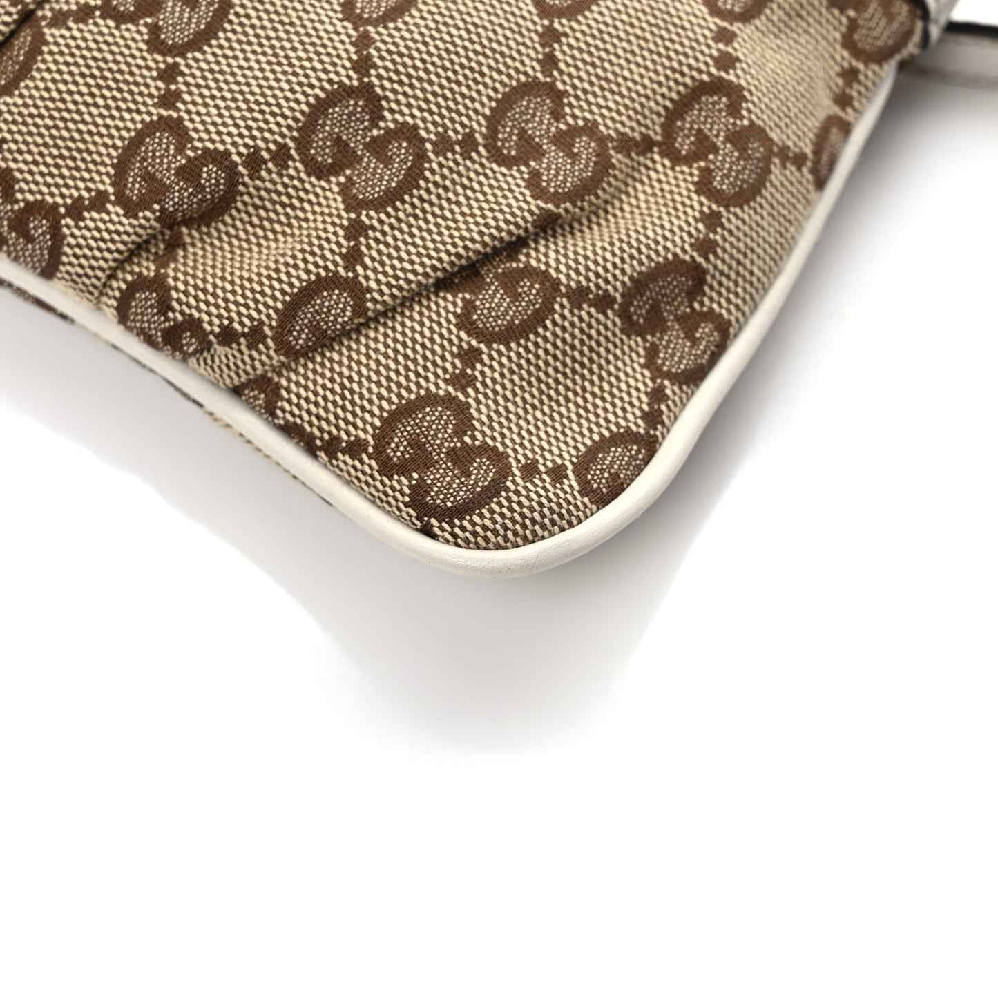 Monogram GG Heart Charm Crossbody Pochette White