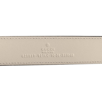 Gucci GG Supreme Monogram Matte Plutone Calfskin Double G 30mm Belt 90 36 Beige Ebony Mystic White 3 of 5