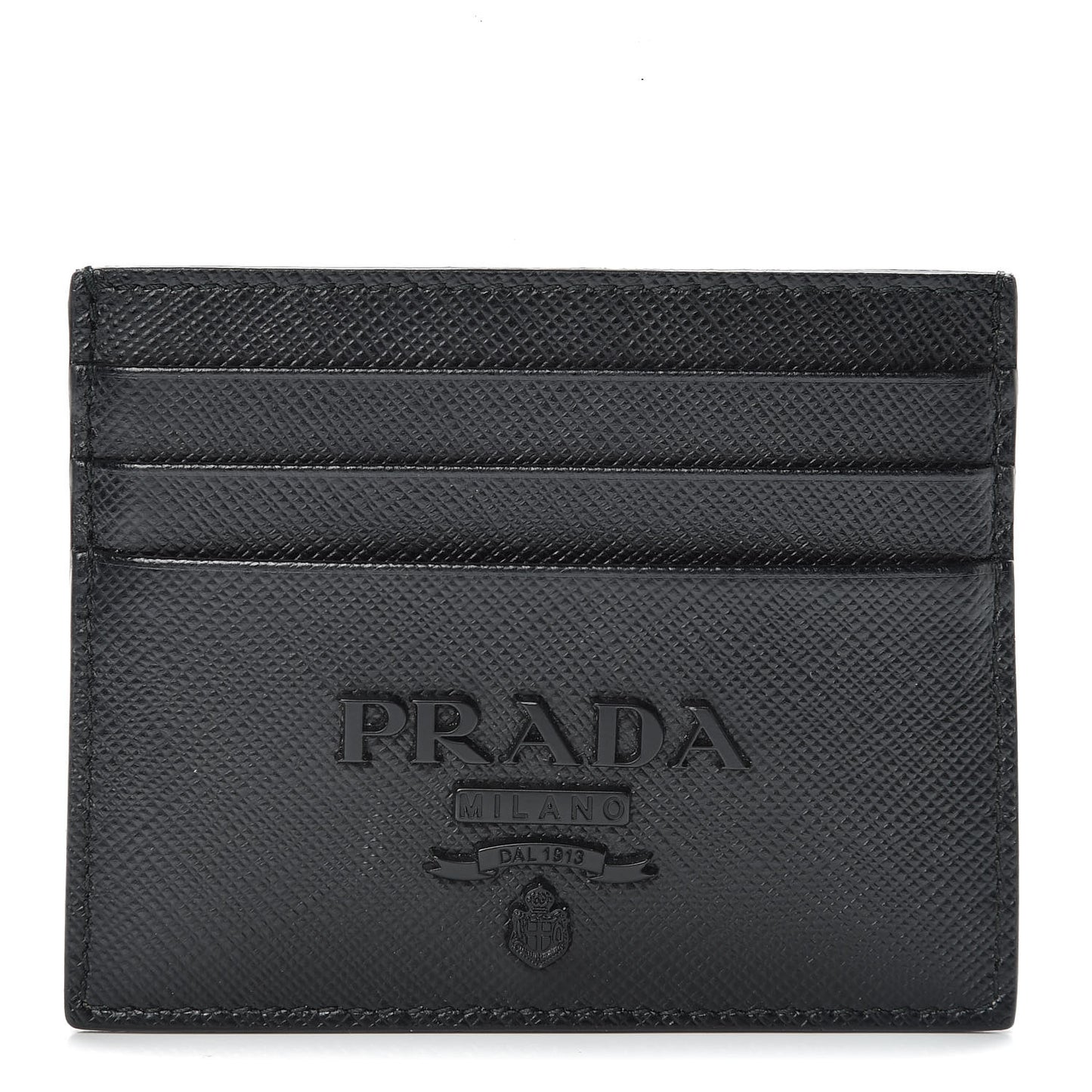 Saffiano Shine Monochrome Card Holder Black