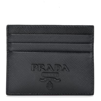 Prada Saffiano Shine Monochrome Card Holder Black 1 of 9