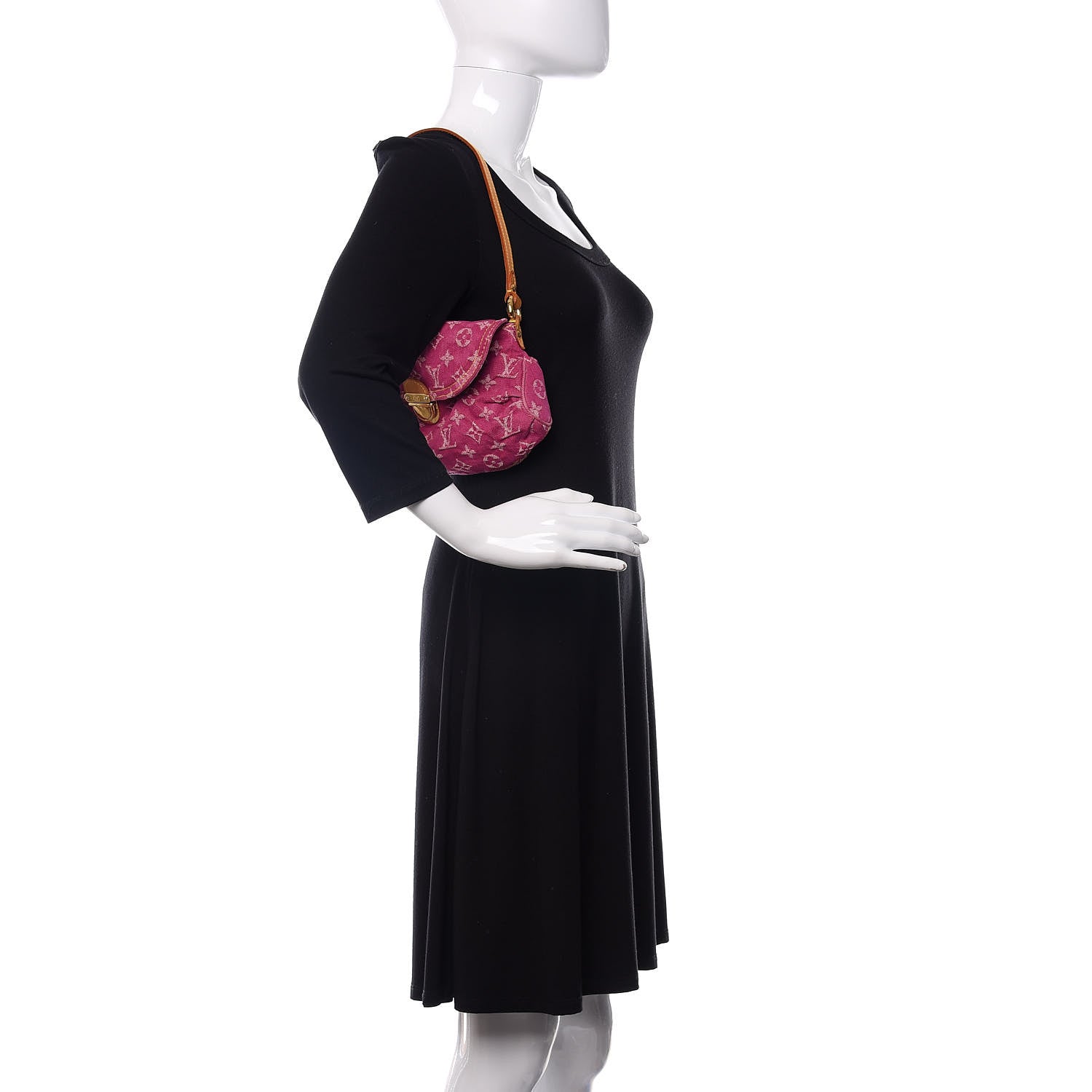 Louis Vuitton Monogram Denim Mini Pleaty Fuchsia 2 of 8