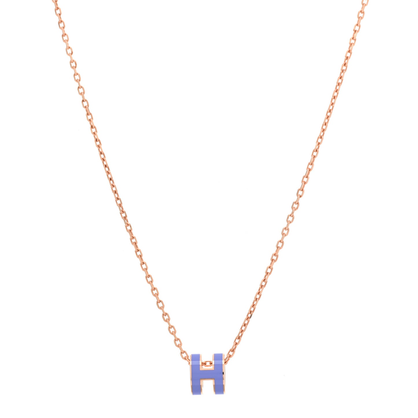 Rose Gold Mini Pop H Pendant Necklace Lilas