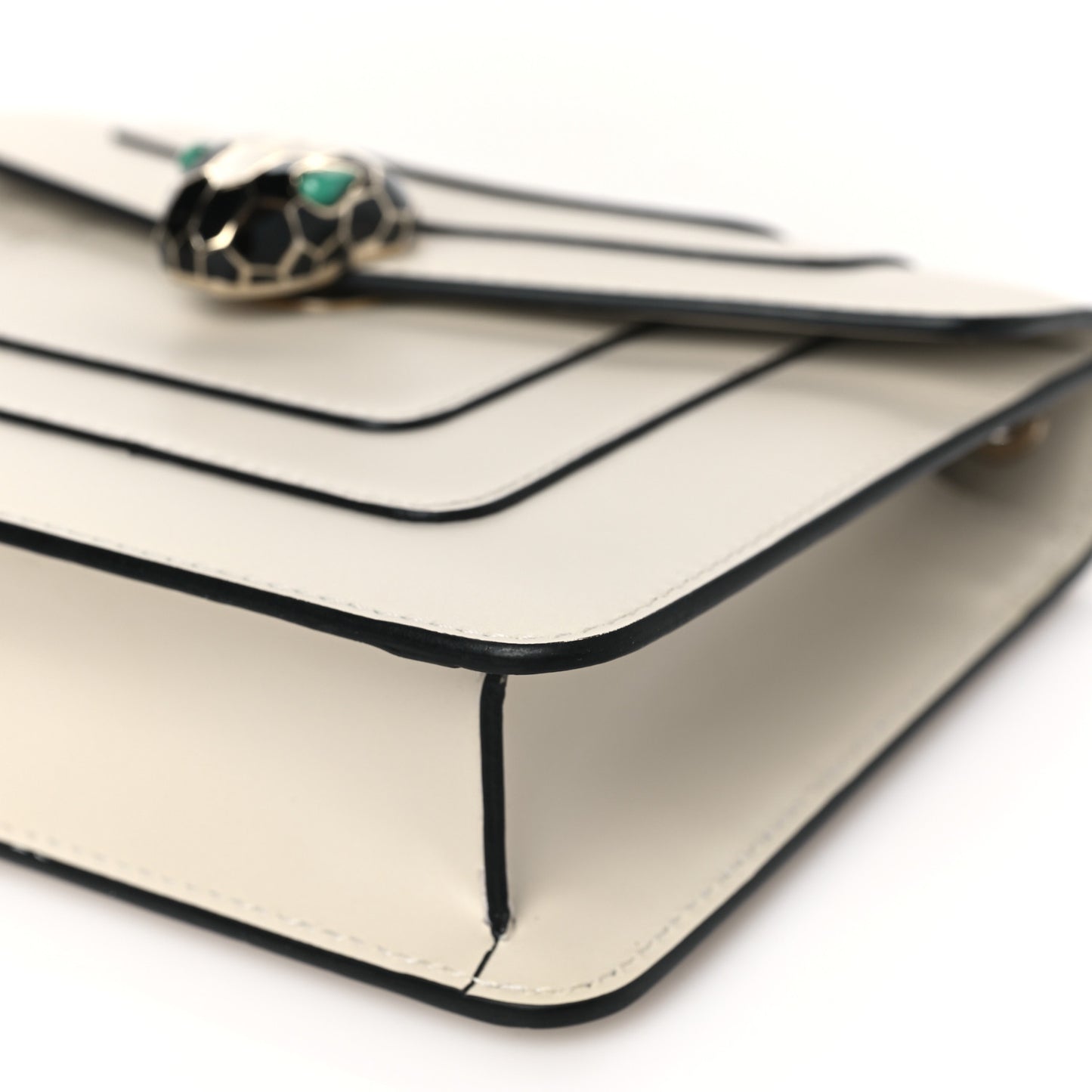 Calfskin Small Serpenti Forever Snake Strap Crossbody Bag White Agate
