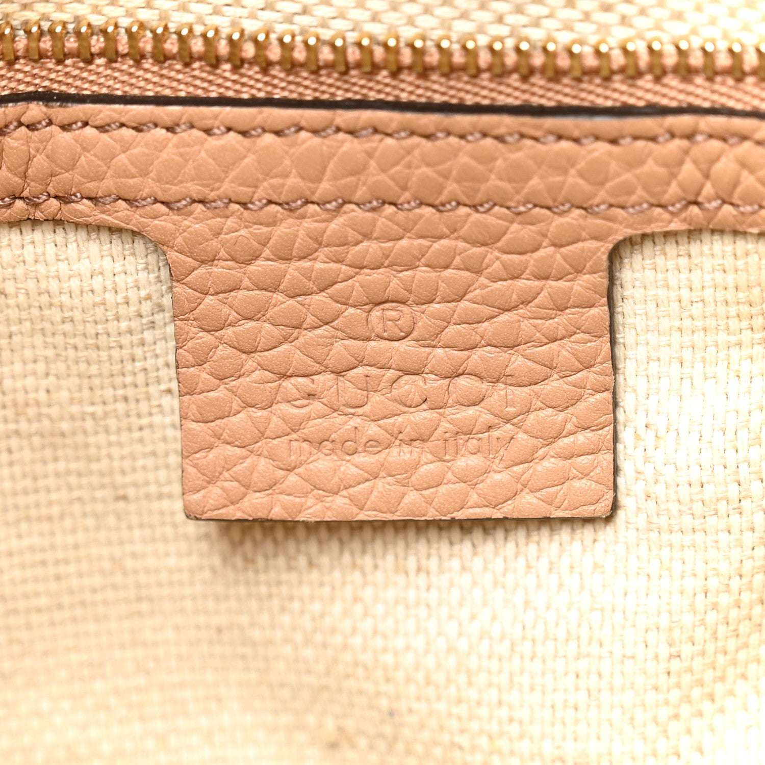 Gucci Pebbled Calfskin Medium Soho Chain Shoulder Bag Camelia 9 of 18