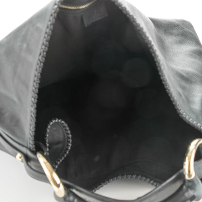Gucci Calfskin Large Horsebit Chain Hobo Black 5 of 7