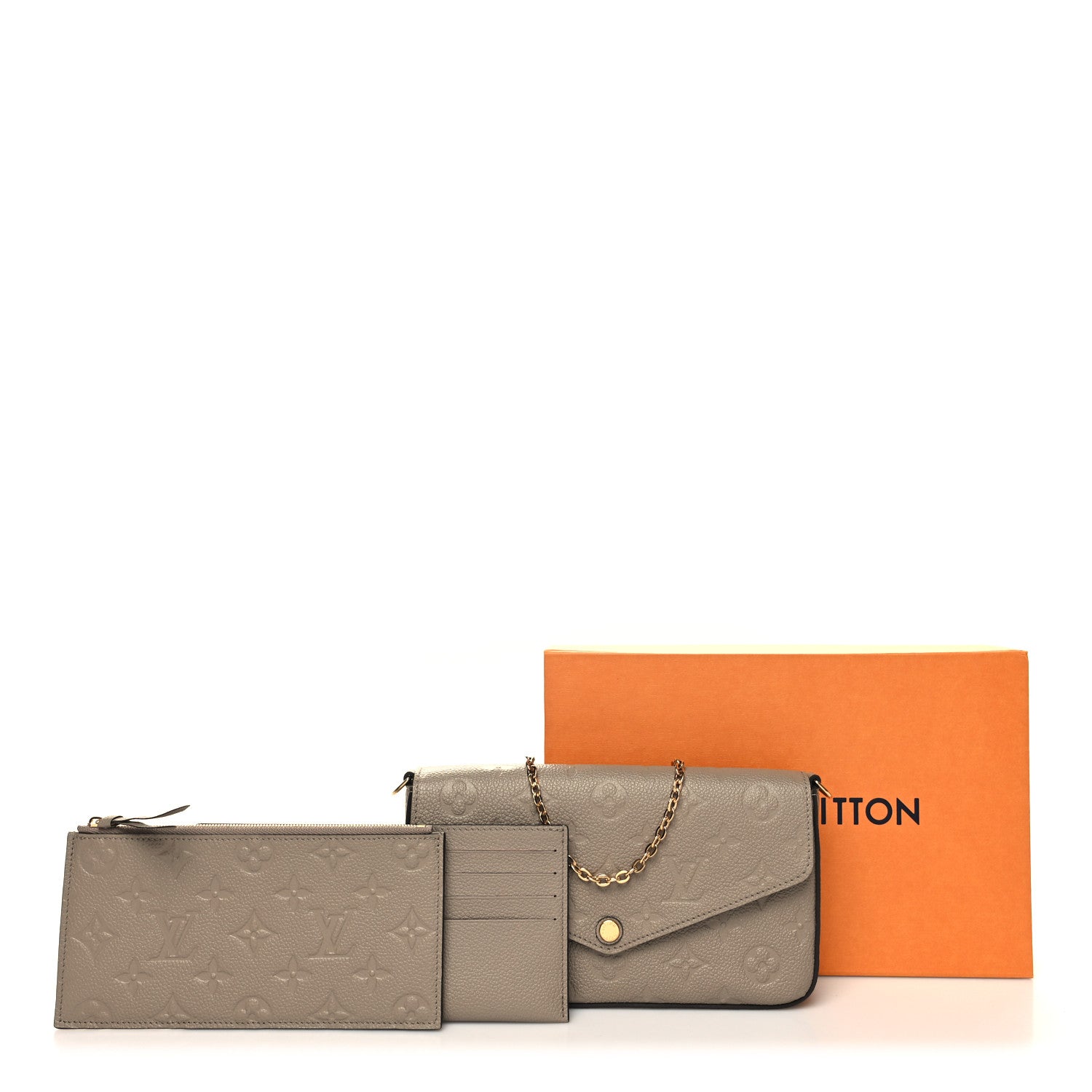 Louis Vuitton Empreinte Pochette Felicie Chain Wallet Tourterelle 13 of 13